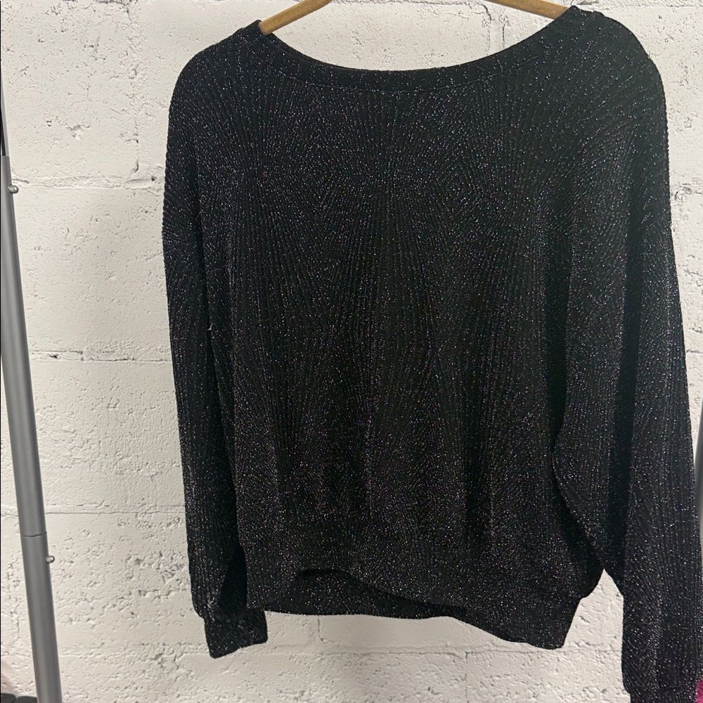 Fifteen Twenty Black Sparkle Sweater - Size XS - Like New Long Sleeve LIKE NEW